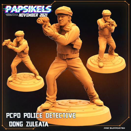 Detective Dong Zuleata - 32mm Scale Alien Miniature | RPG | Sci fi | Cyberpunk | Role Playing | DnD | Papsikel
