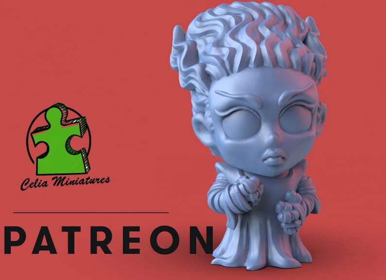 Chibi Wife of Frankenstein - 28mm - 54mm Scale