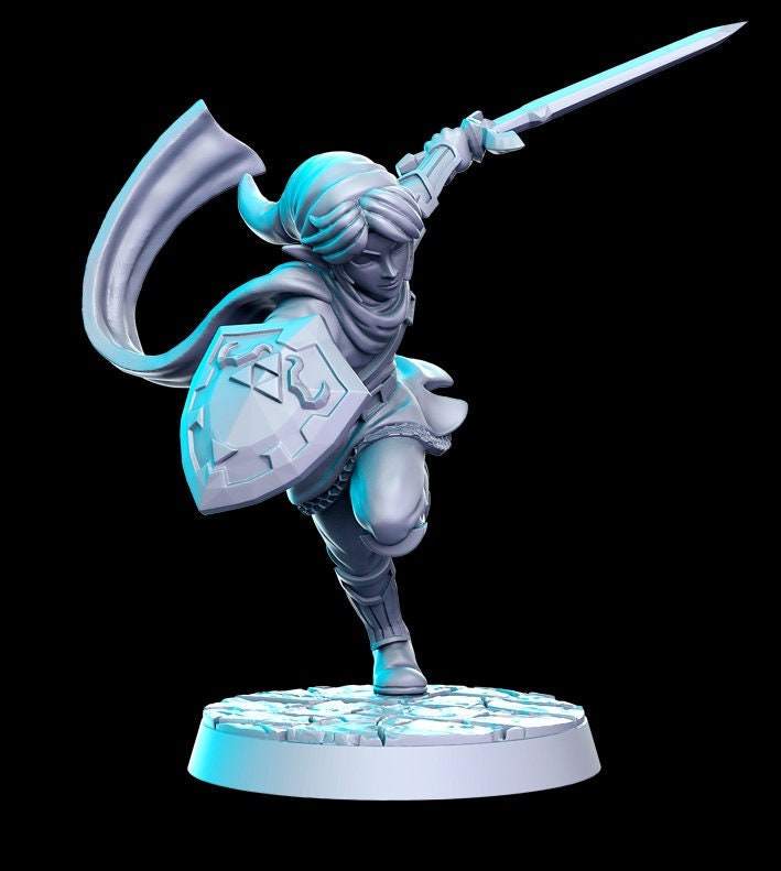 Finn Elf Adventurer - 32mm Scale DnD Miniature | Dungeons and Dragons | JRPG Mini - RN Estudio