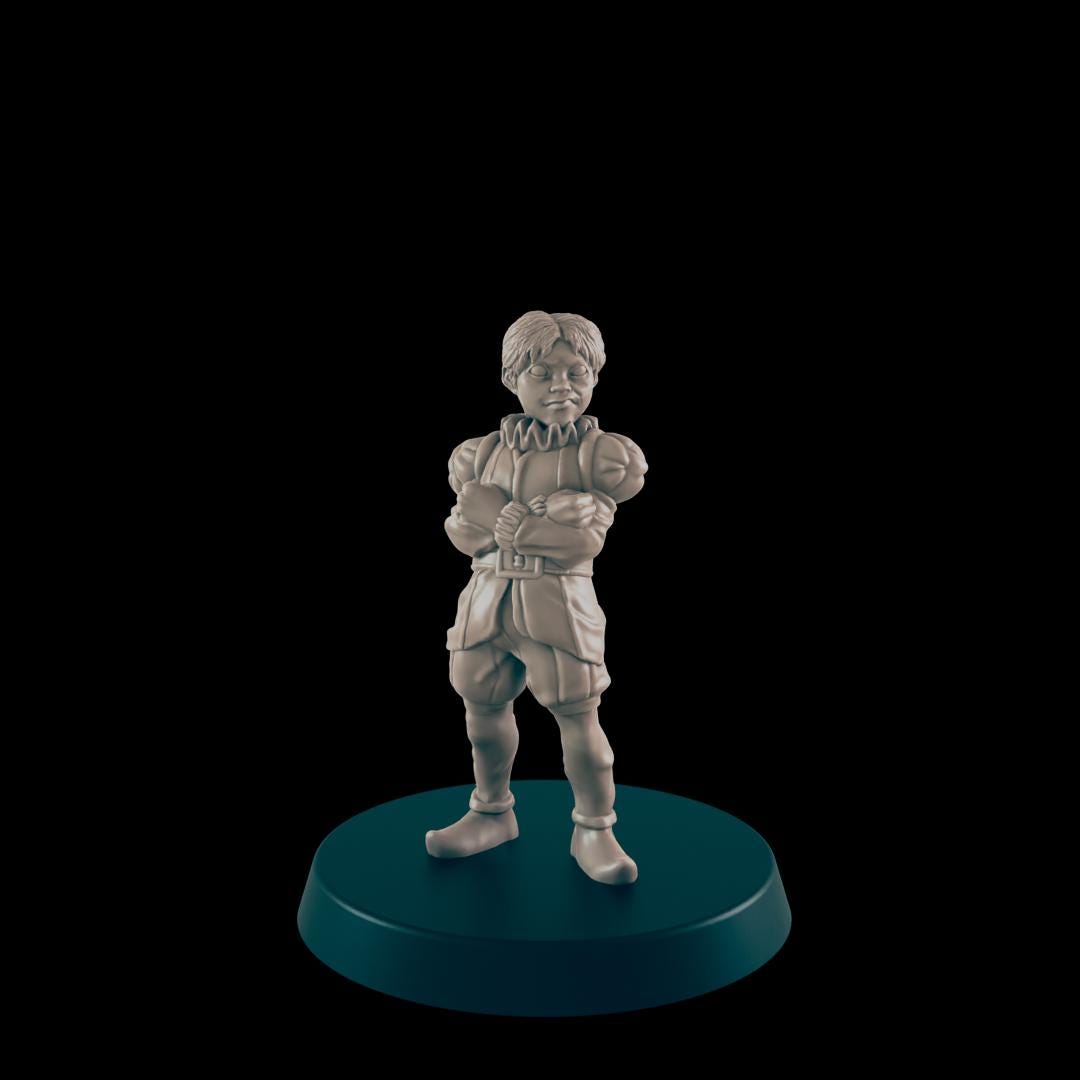 Upper Class Nobles and Kids  | 25mm - 100mm Scale | DnD | EC3D Fantasy Mini | Everyday Folk