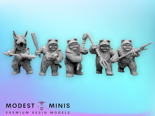 5pc Bear Warriors Squad - 28mm - 40mm Scale | Star Wars Legion Mini