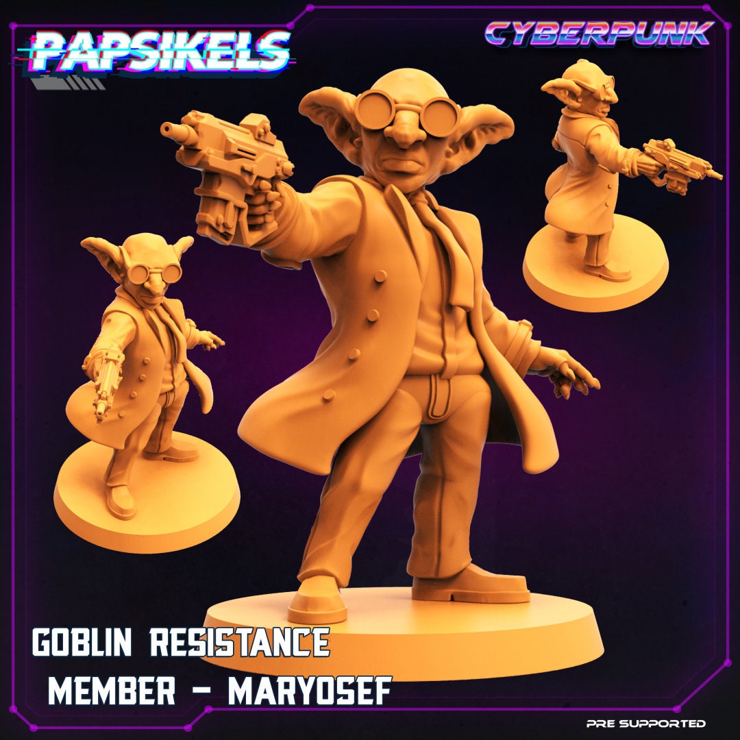 6pc Cybergoblins Set - 32mm Scale Cyberpunk Miniature  | Law Upholders | Papsikels