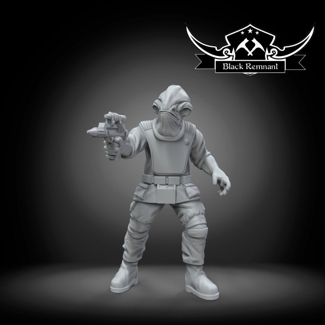 Blue Fish Admiral - 28mm - 40mm Scale | DnD | Star Wars Legion Mini