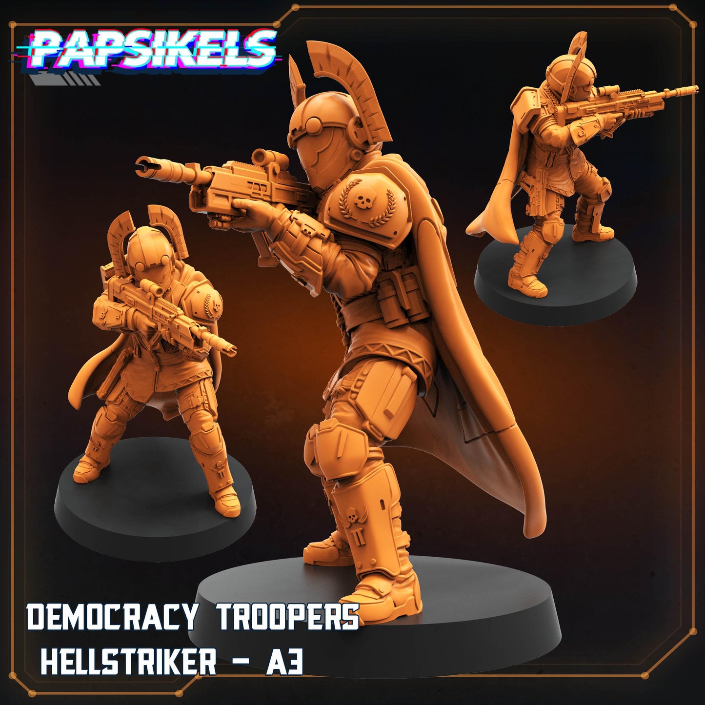 Hellstrikers Set 1 - 32mm Scale Alien Miniature | RPG | Sci fi | Role Playing | DnD | Papsikel