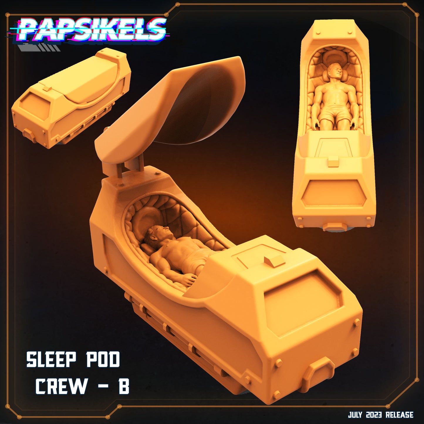 7pc Hibernating Station Sleep Pods - Resin 3D Print Miniature | RPG | Sci fi | Cyberpunk | Role Playing | DnD | Papsikel Xenowars