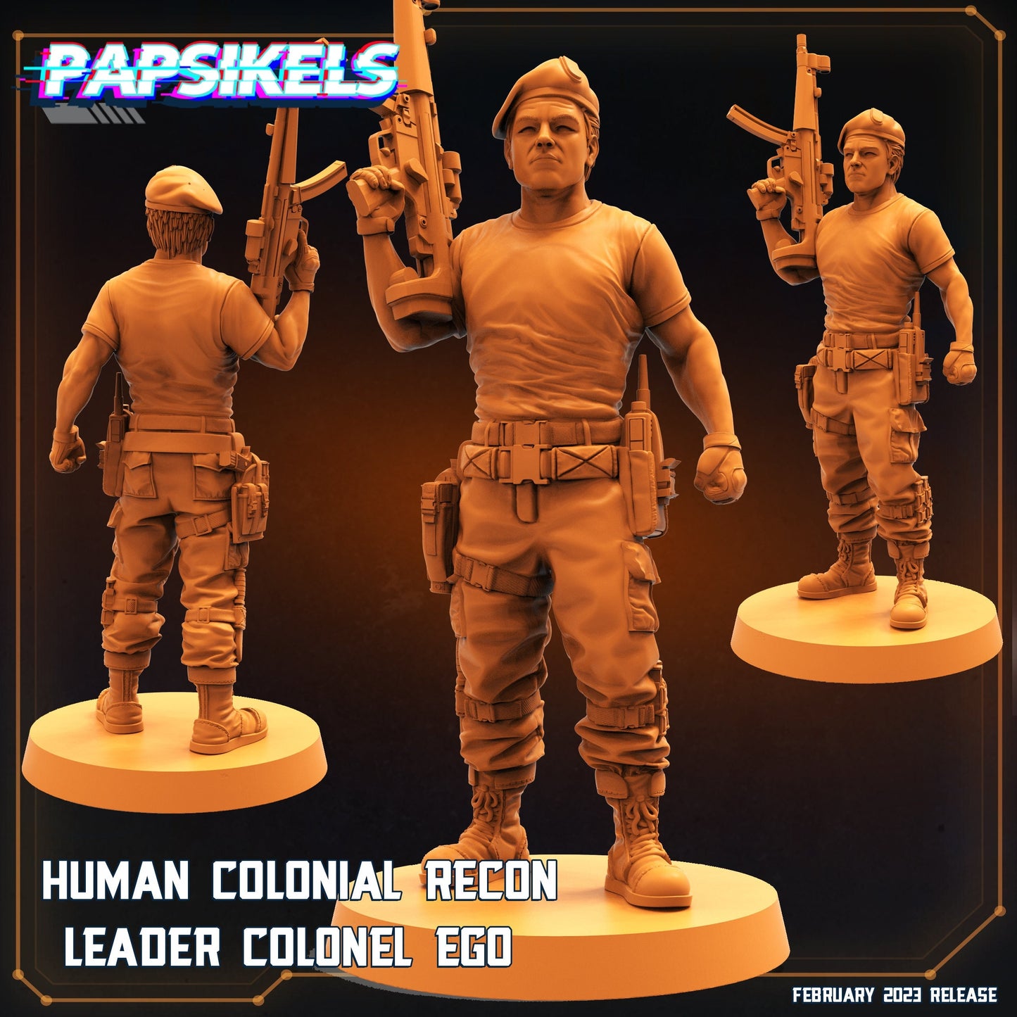 Colonel Ego Colonial Recon Leader - Resin 3D Print Alien Miniature | RPG | Sci fi | Cyberpunk | Role Playing | DnD | Papsikel Star Entrance