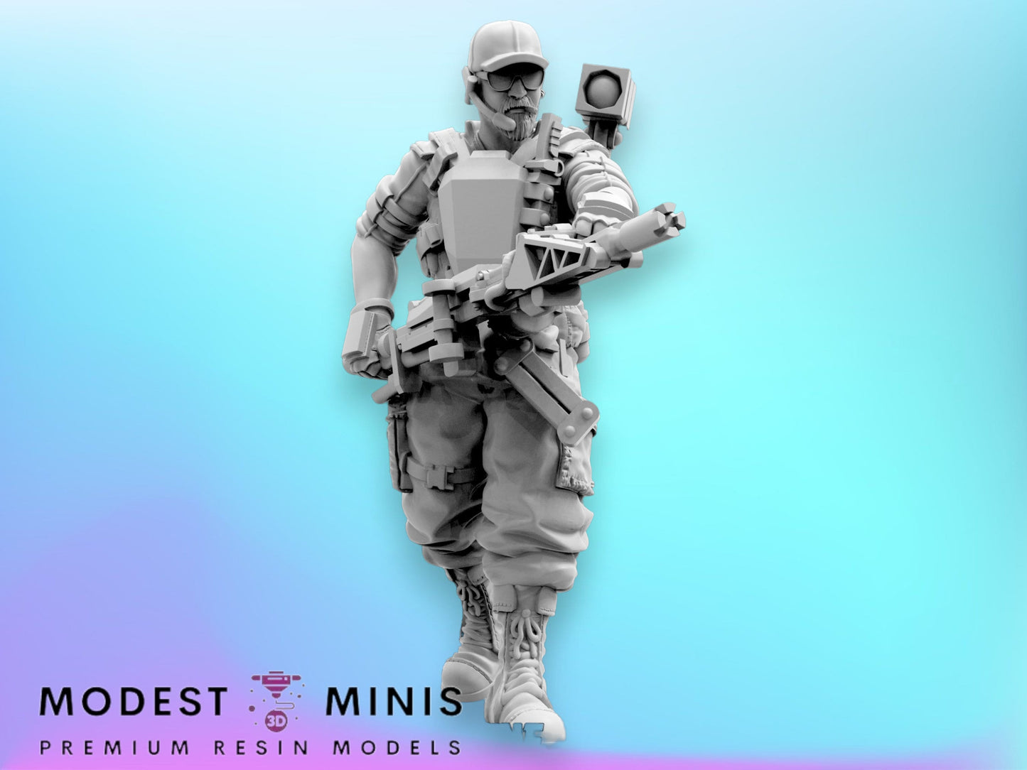 Colonial Marine Gunner Sergio - 32mm Scale Alien Miniature | RPG | Sci fi | Cyberpunk | Role Playing | DnD | Papsikel