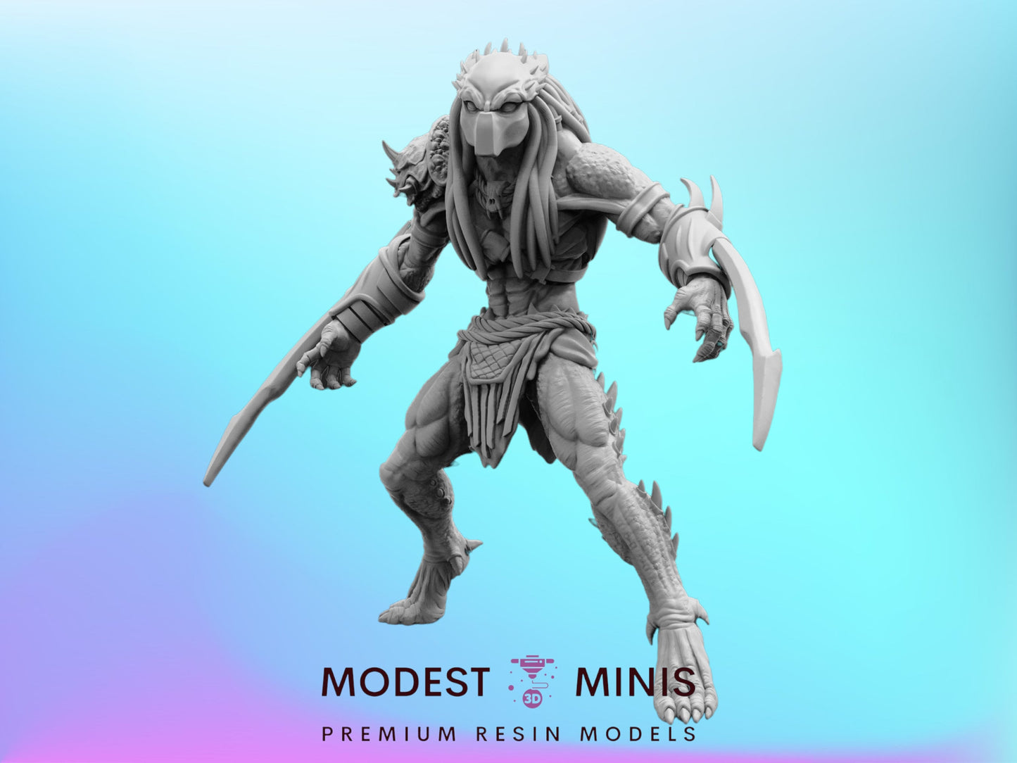 Wolf Assassin Skull Hunter - Resin 3D Print Alien Miniature | RPG | Sci fi | Cyberpunk | Role Playing | DnD | Papsikel