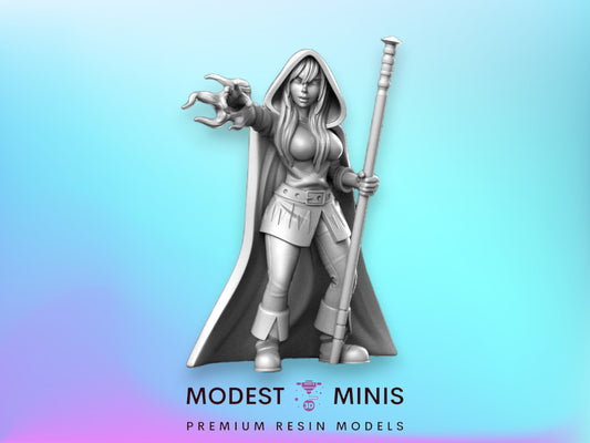 Heroine Quest Mage Female - 28mm 32mm Scale DnD Miniature | Dungeons and Dragons | RN Estudio