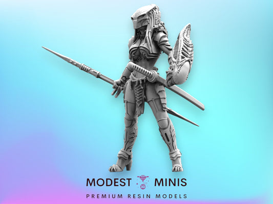 Mechico Noguchisawa Expert Hunter - 32mm Scale Alien Miniature | RPG | Sci fi | Cyberpunk | Role Playing | DnD | Papsikel