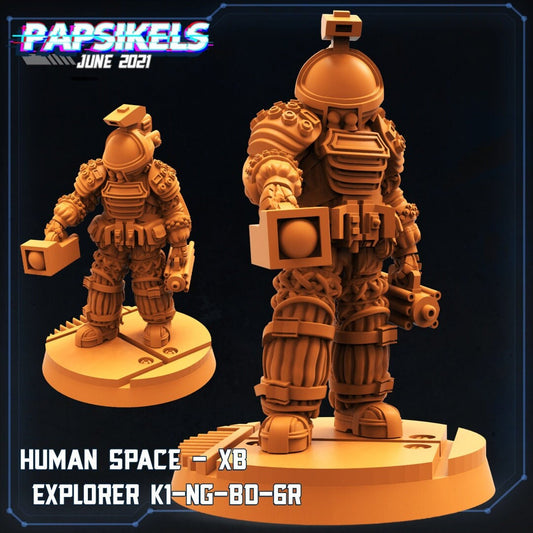 Space Explorer XB K1 - 32mm Scale Alien Miniature | RPG | Sci fi | Cyberpunk | Role Playing | DnD | Papsikel
