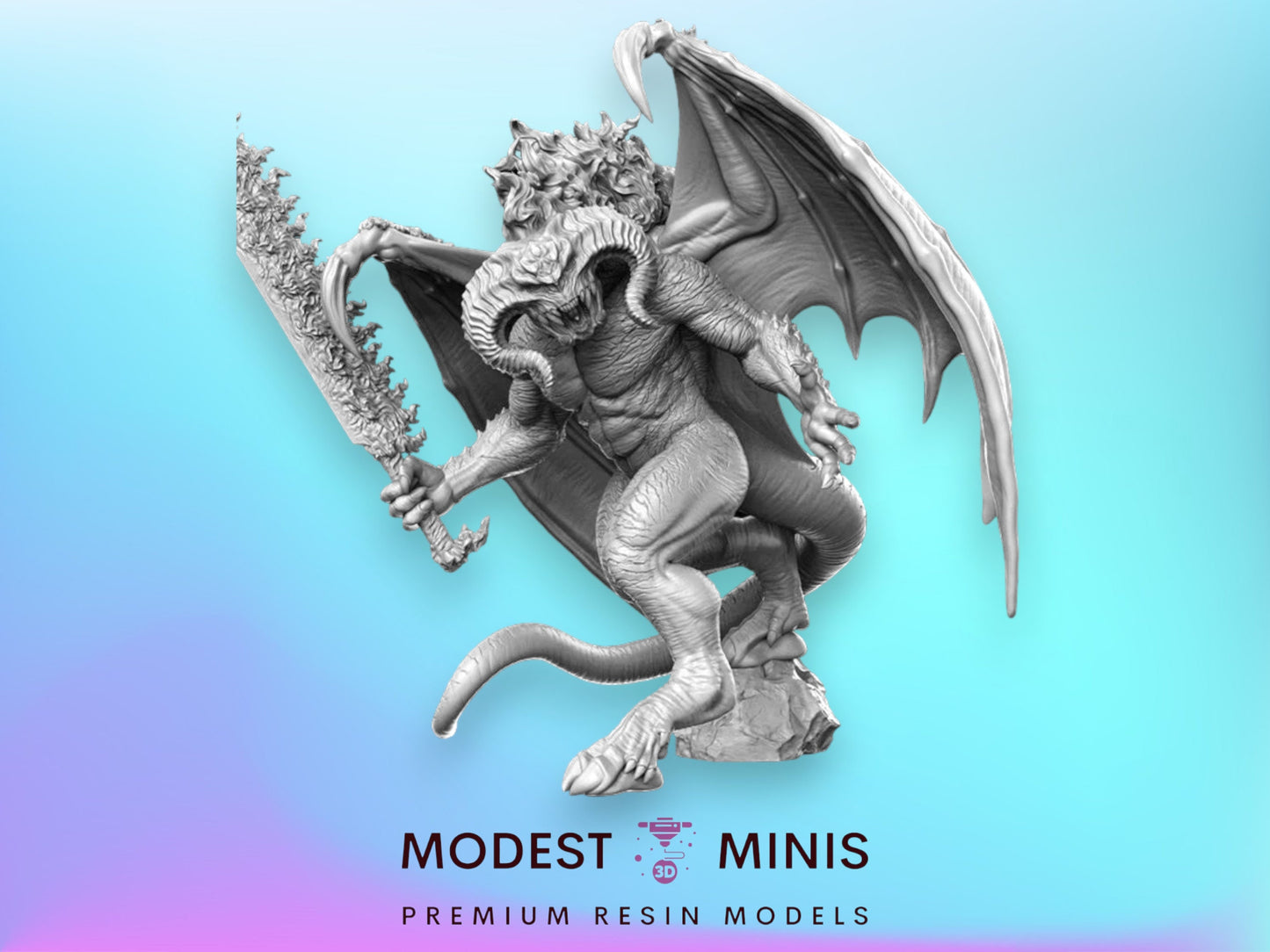 Balrog Boss Encounter - 32mm Scale DnD Miniature | Dungeons and Dragons | JRPG Mini - RN Estudio