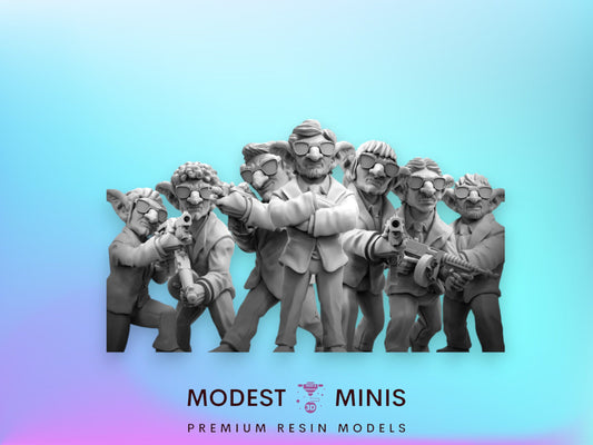 8pc Cybergoblins Heist - 32mm Scale Cyberpunk Miniature  | Law Upholders | Papsikels