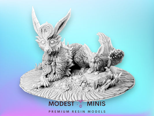 Leafy Fox Diorama - Resin Kaiju Minis | Dungeons and Dragons Mini | Sci Fi | Fantasy Resin