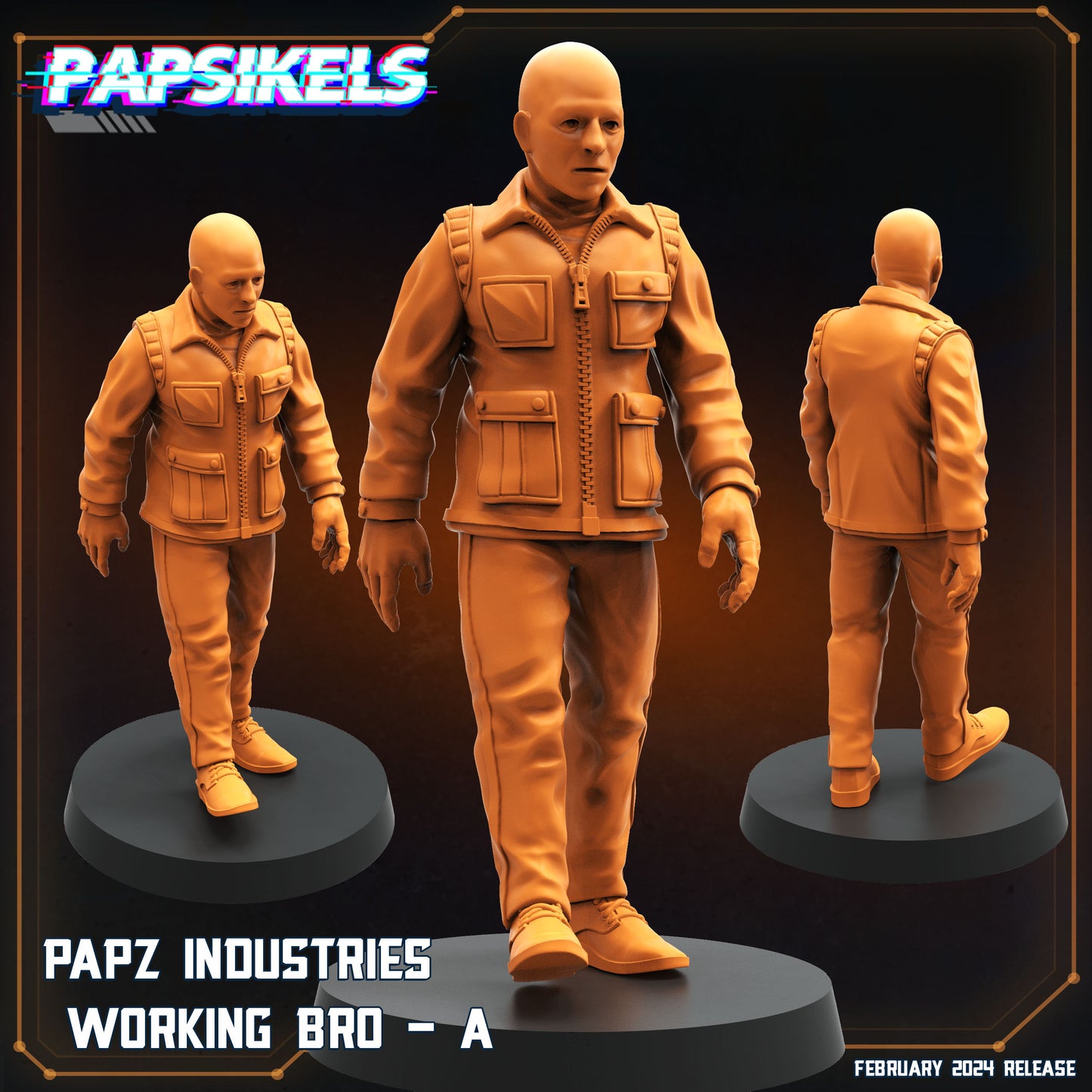 Working Bros Set - 32mm Scale Miniature | RPG | Sci fi | Cyberpunk | Role Playing | Papsikel