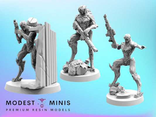 Organic Cyborg Trooper Set  - 32mm Scale Alien Miniature  | Batang City | Papsikels
