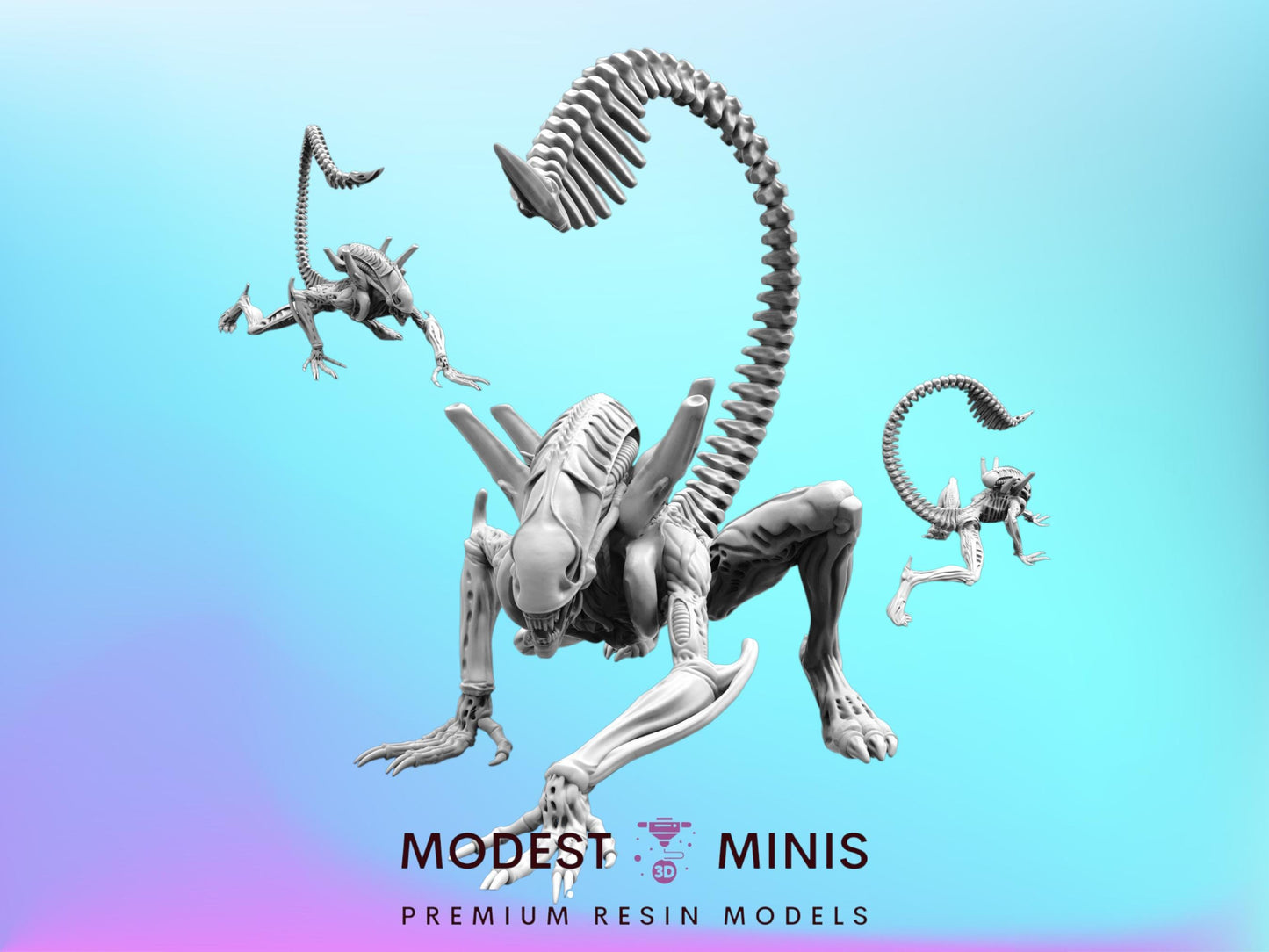 Xeno Warrior F - 32mm Scale Alien Miniature | RPG | Sci fi | Cyberpunk | Role Playing | DnD | Papsikel