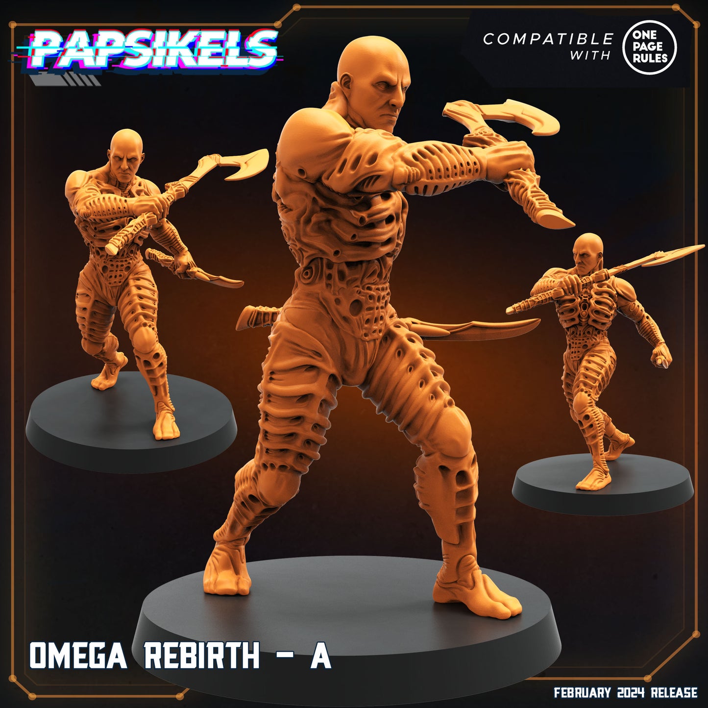 Omega Rebirth Set - 32mm Scale Miniature | RPG | Sci fi | Cyberpunk | Role Playing | Papsikel