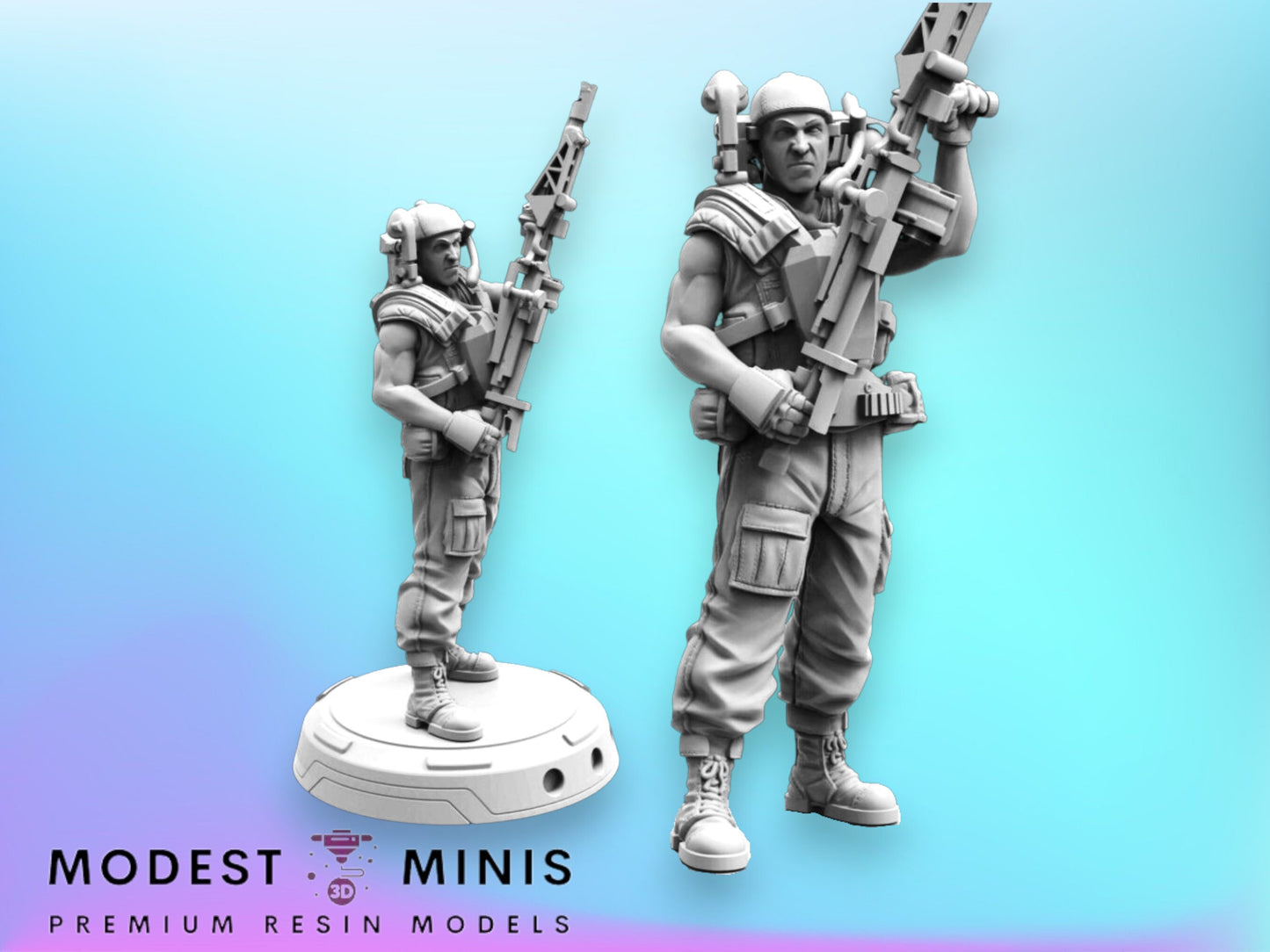 Space Marine Jake Roberts - 32mm Scale Alien Miniature | RPG | Sci fi | Cyberpunk | Role Playing | DnD | Papsikel