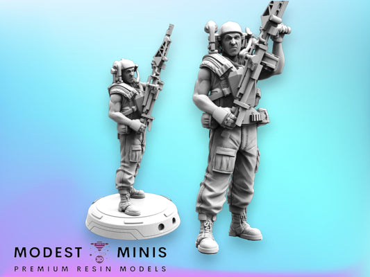 Space Marine Jake Roberts - 32mm Scale Alien Miniature | RPG | Sci fi | Cyberpunk | Role Playing | DnD | Papsikel