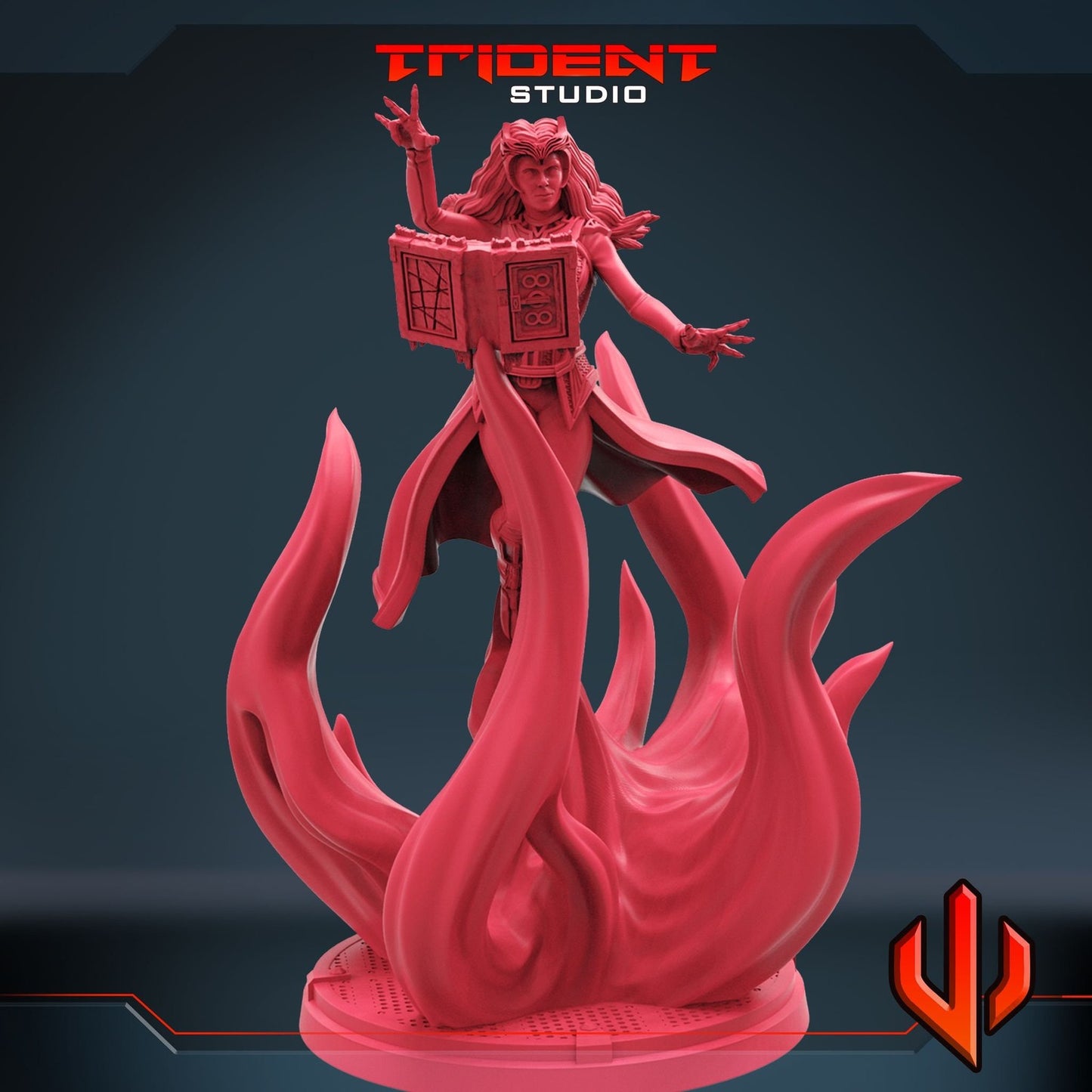 Crimson Caster A - 40mm  Miniature | Crisis Protocol Proxy | Trident