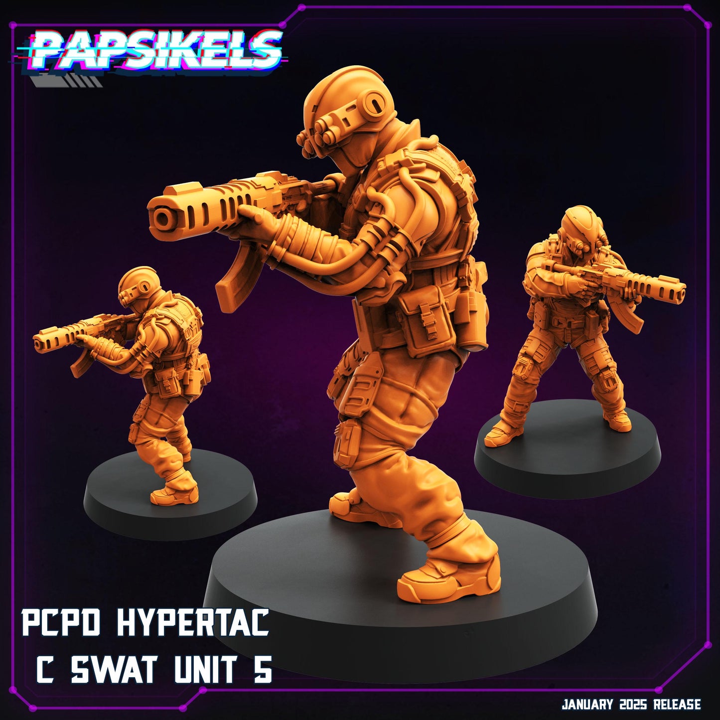 PCPD Hypertac C Swat - 28mm 32mm 40mm Scale Cyberpunk Mini  | Papsikels