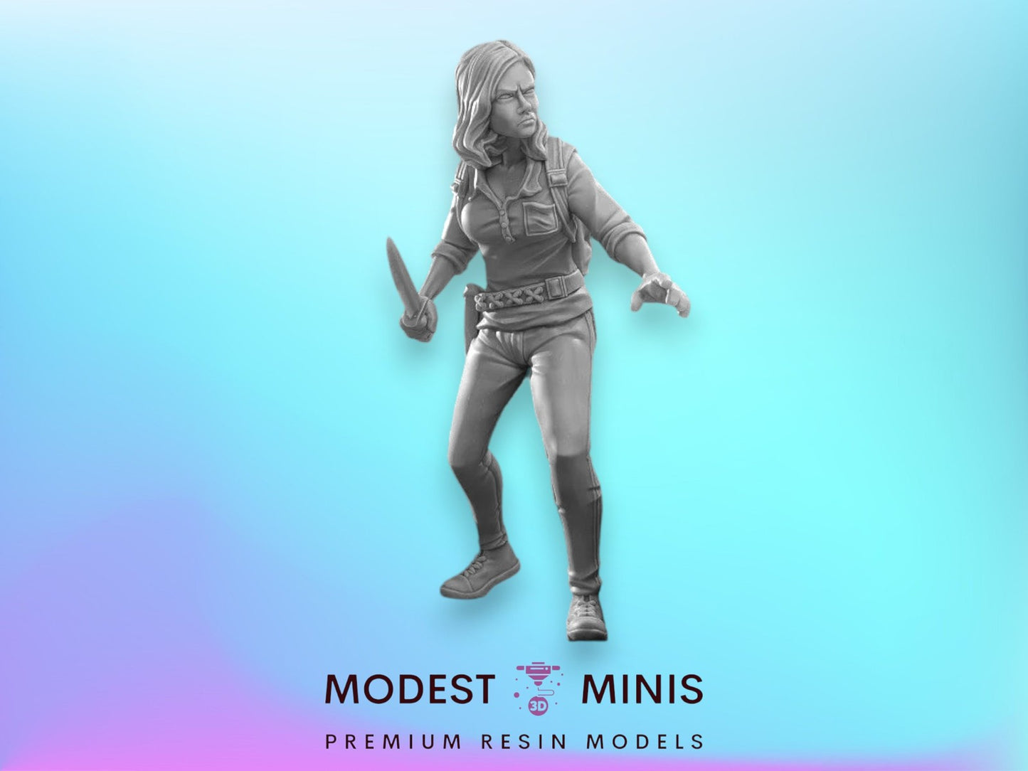 Survivor Monica | 28mm - 100mm Scale Resin Mini | Zombicide | Vaultz