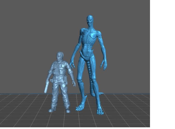 Mutated Human Xeno Hybrid - Resin 3D Print Alien Miniature | RPG | Sci fi | Cyberpunk | Role Playing | DnD | Papsikel