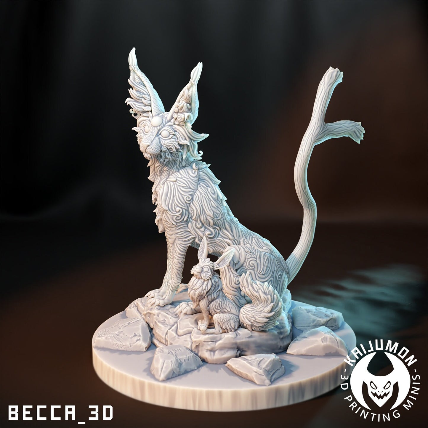 Psychic Fox Diorama - Resin Kaiju Minis | Dungeons and Dragons Mini | Sci Fi | Fantasy Resin
