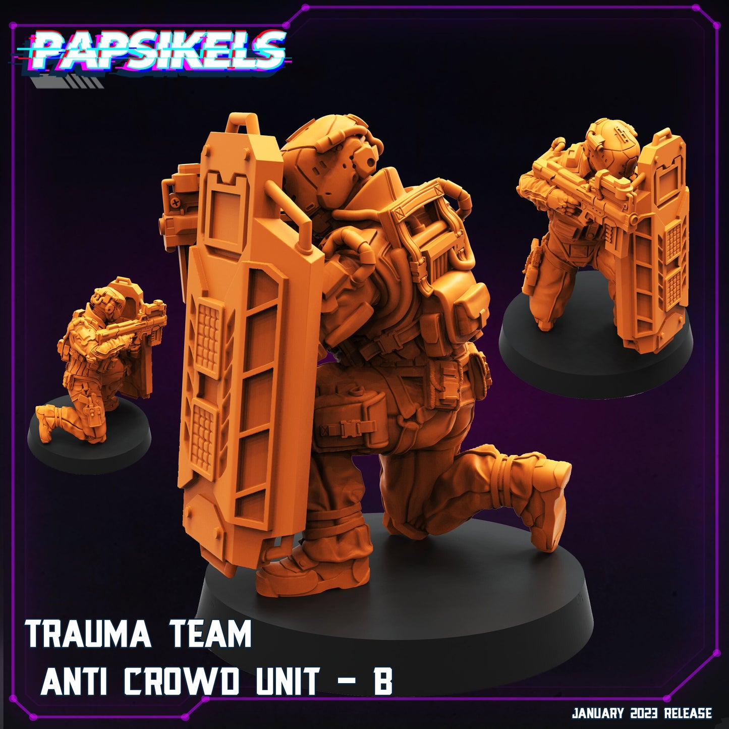 Trauma Team Anti Crowd Unit - 32mm Scale Cyberpunk Mini  | Papsikels