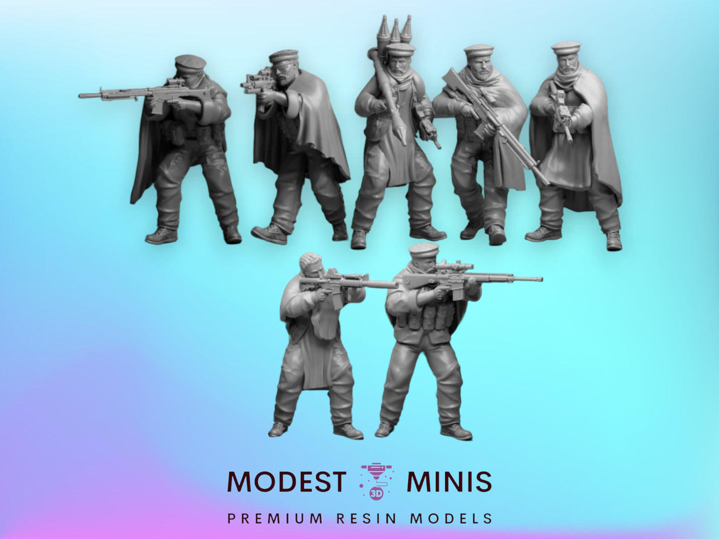 7pc Delta Force Operators - 28mm Scale Resin Military Miniature | Zona Alfa | Spectre Ops Mini