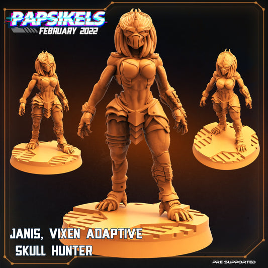 Janis Skull Vixen - Resin 3D Print Alien Miniature | RPG | Sci fi | Cyberpunk | Role Playing | DnD | Papsikel