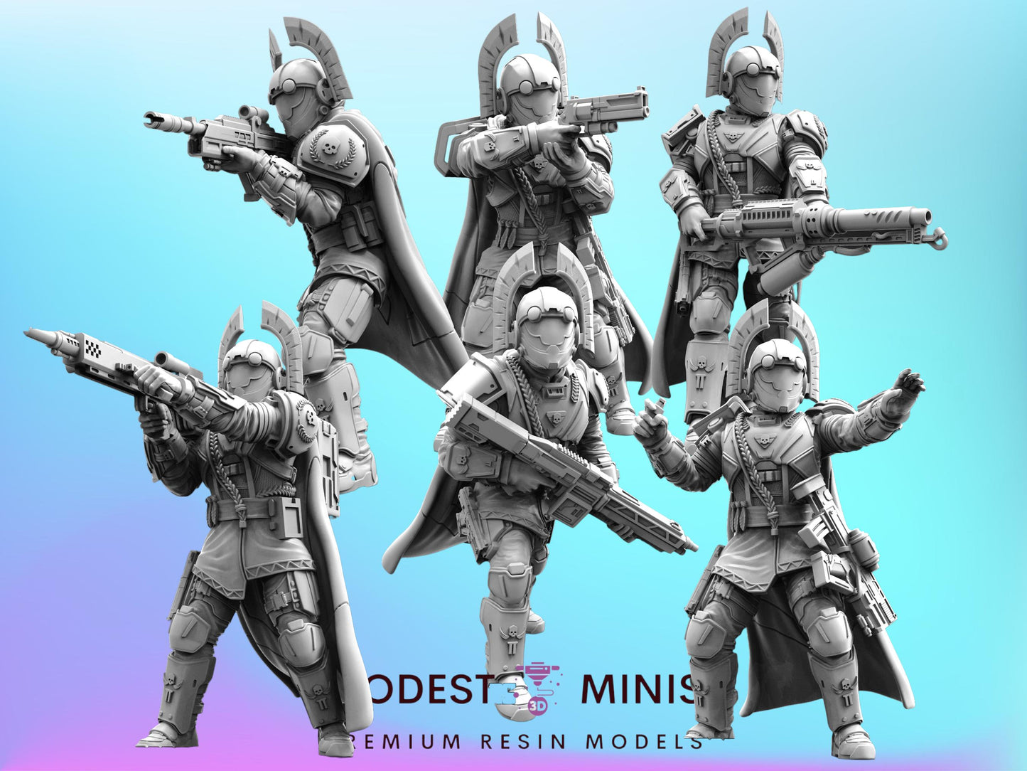 Hellstrikers Set 1 - 32mm Scale Alien Miniature | RPG | Sci fi | Role Playing | DnD | Papsikel