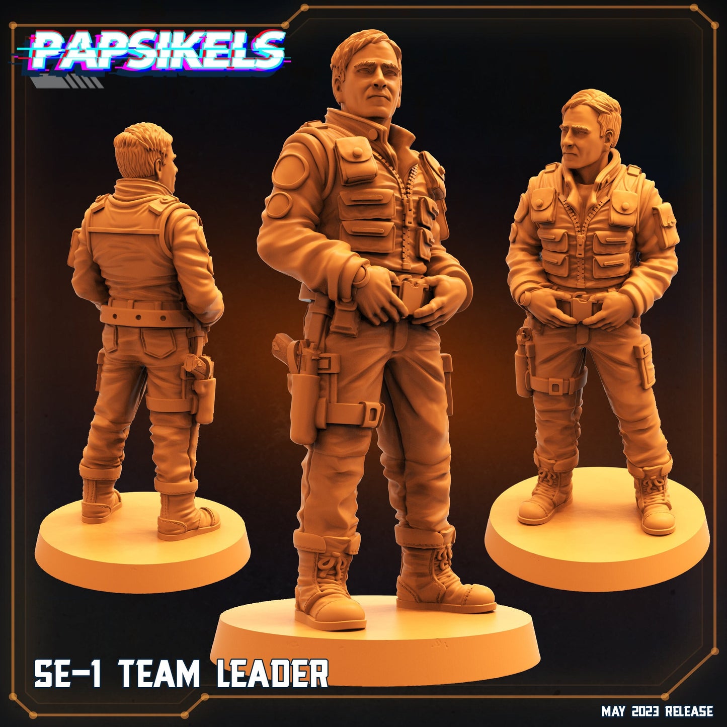 SE-1 Team Leader - Resin 3D Print Alien Miniature | RPG | Sci fi | Cyberpunk | Role Playing | DnD | Papsikel Star Entrance