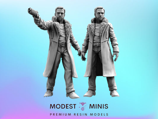 Replicant Retirement Officer - 28mm 32mm 40mm Scale Cyberpunk Miniature  |  Blade Runner | | Papsikels