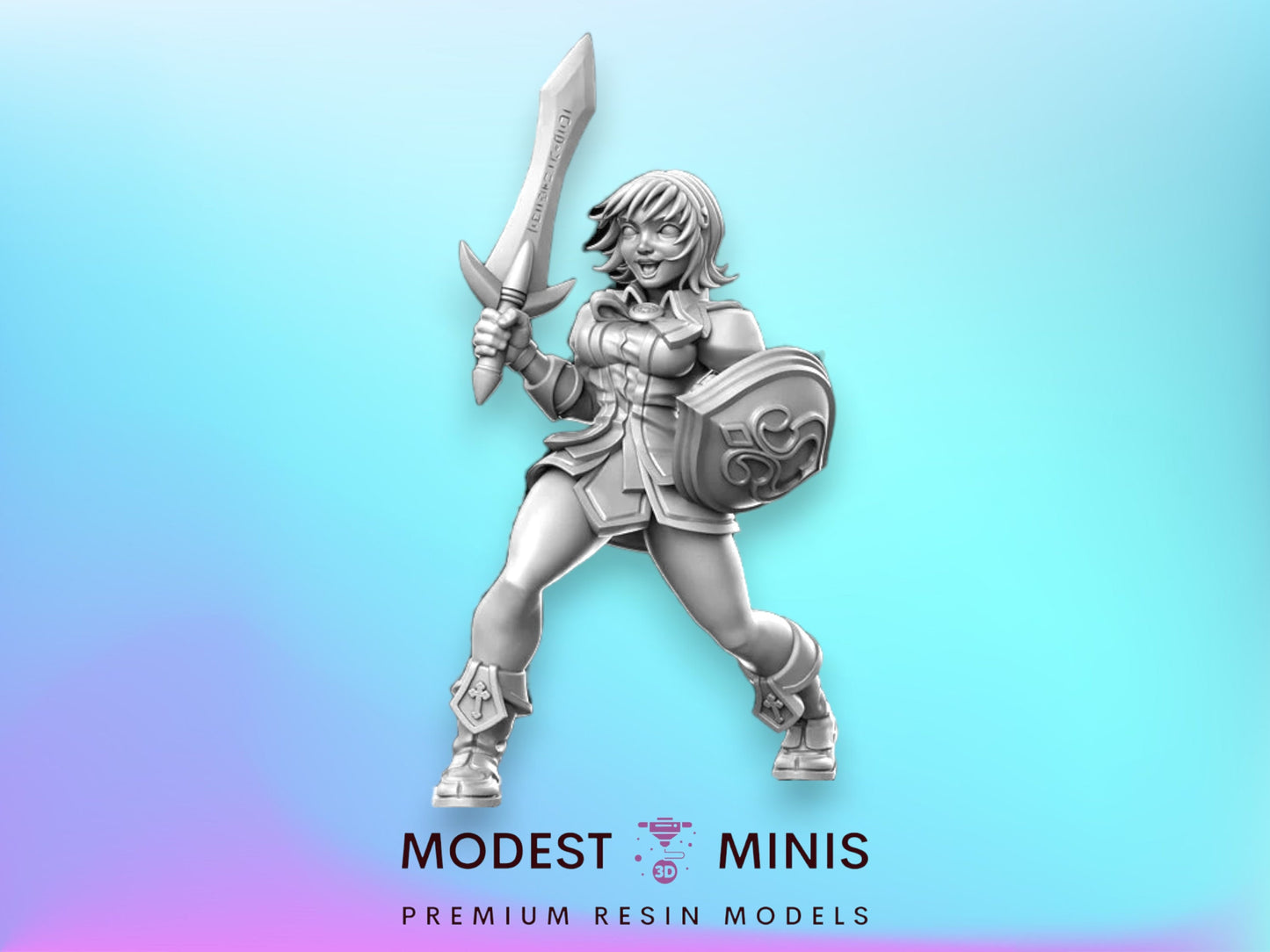 Cassy Soul Fighter - 32mm Scale DnD Miniature | Dungeons and Dragons | JRPG Mini - RN Estudio