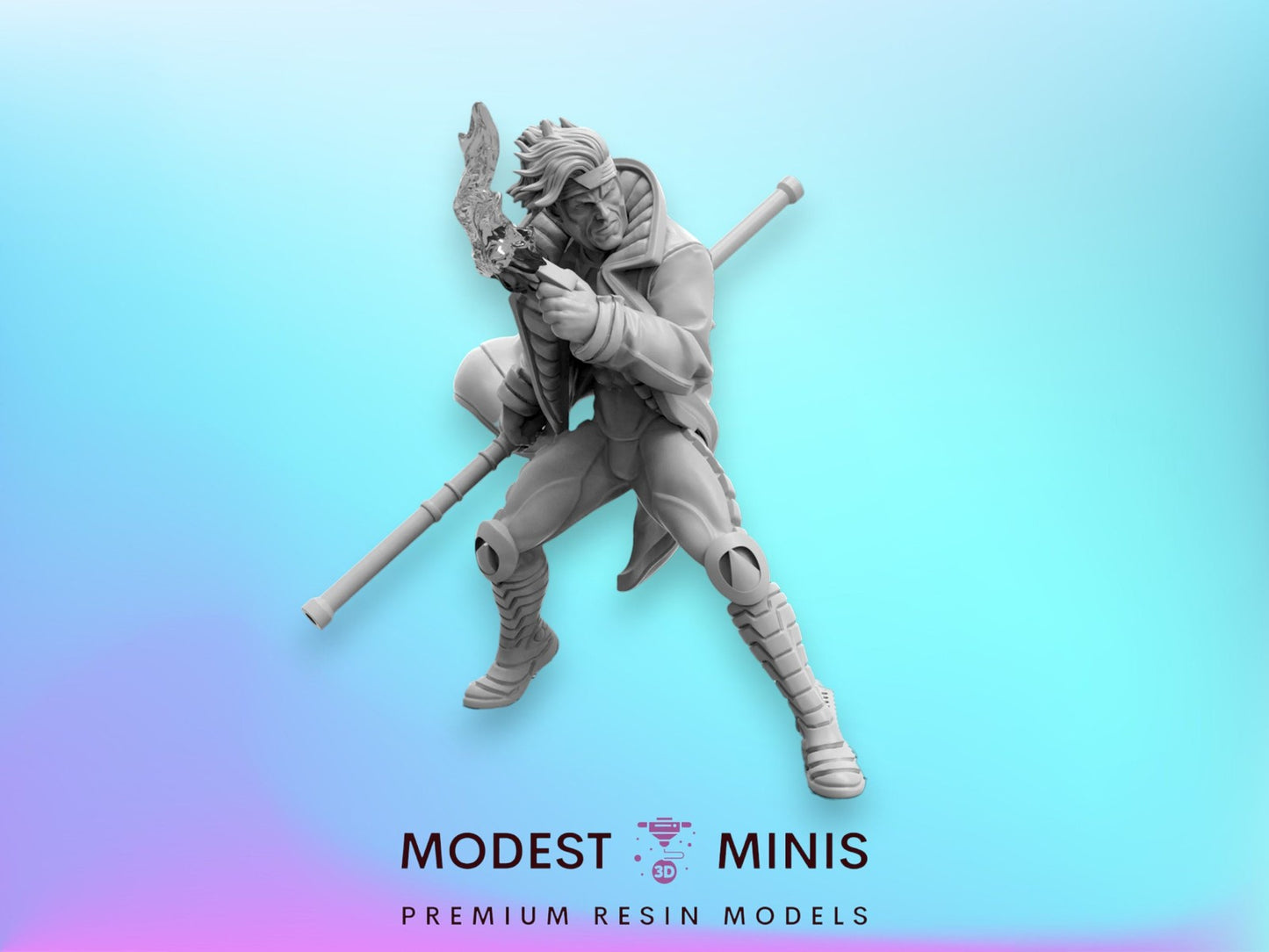 Cajun Card Thrower A - 40mm  Miniature | Crisis Protocol Proxy | Trident