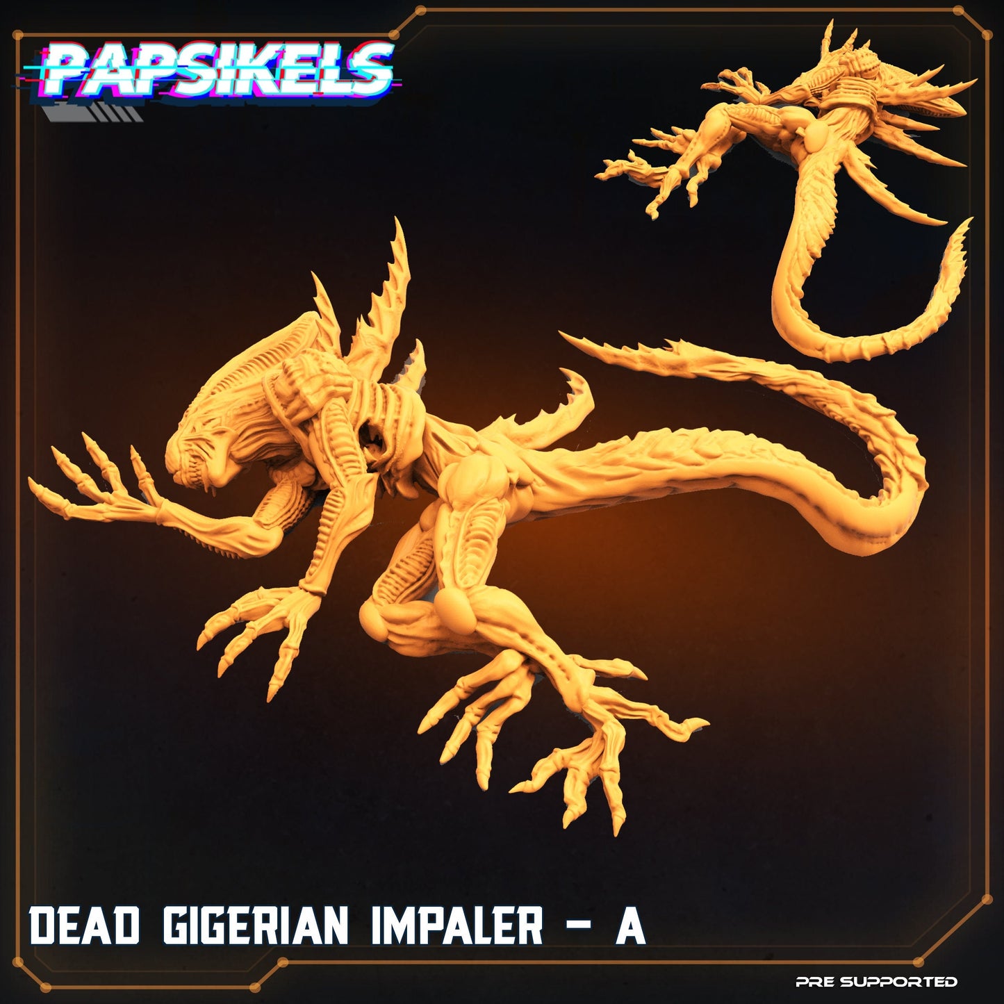 Dead Alien Impaler A - 32mm Scale Alien Miniature | RPG | Sci fi | Cyberpunk | Role Playing | DnD | Papsikel