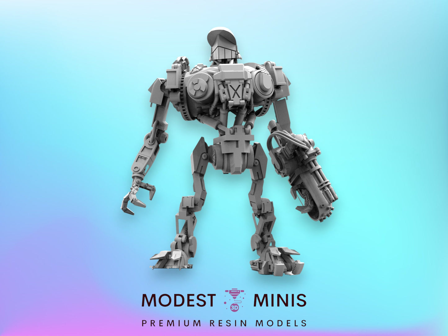 Prototype Droid Series 4 Model 12 - 32mm Scale Miniature | RPG | Sci fi | Cyberpunk | Role Playing | Papsikel