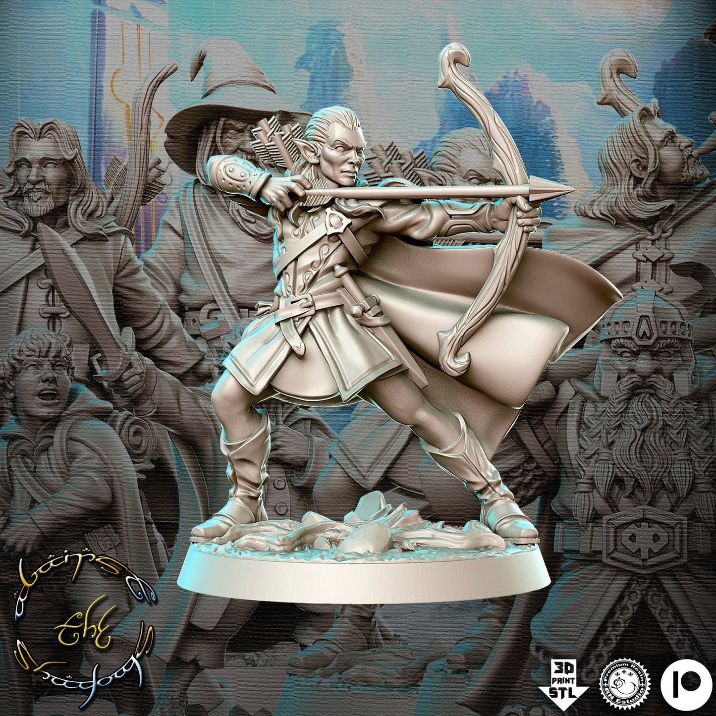 Feydhil Elf - 32mm Scale DnD Miniature | Dungeons and Dragons | JRPG Mini - RN Estudio