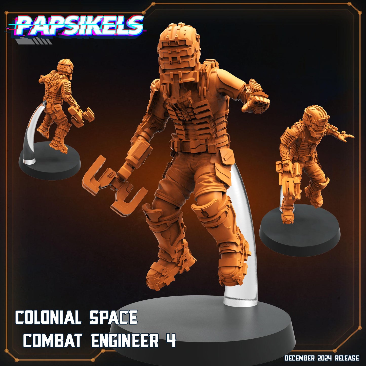 7pc Combat Engineer - 32mm Scale Cyberpunk Miniature | RPG | Sci fi | AvP | Role Playing | DnD | Papsikel