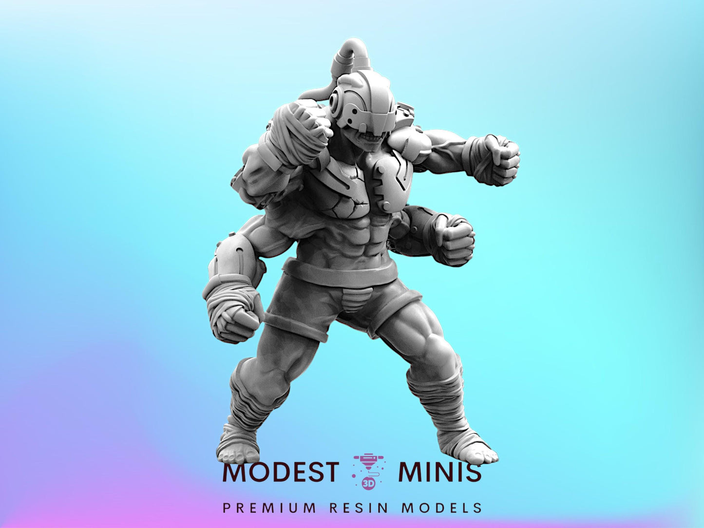 Cyber MMA Fighter Gore Ro  - 32mm Scale Alien Miniature  | Law Upholders | Papsikels