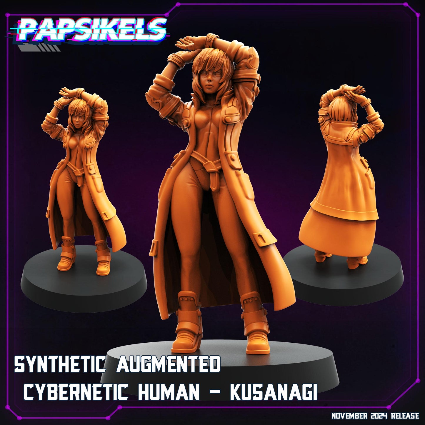 Augmented Cybernetic Humans Set - 28mm 32mm 40mm Scale Cyberpunk Miniature  |  Blade Runner | | Papsikels