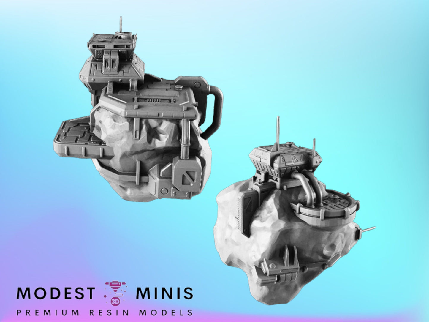 2pc Asteroid Bases - Fleetscale Mini | Starfinder | Billion Suns | Starmada | Firefly | Tera Conflict