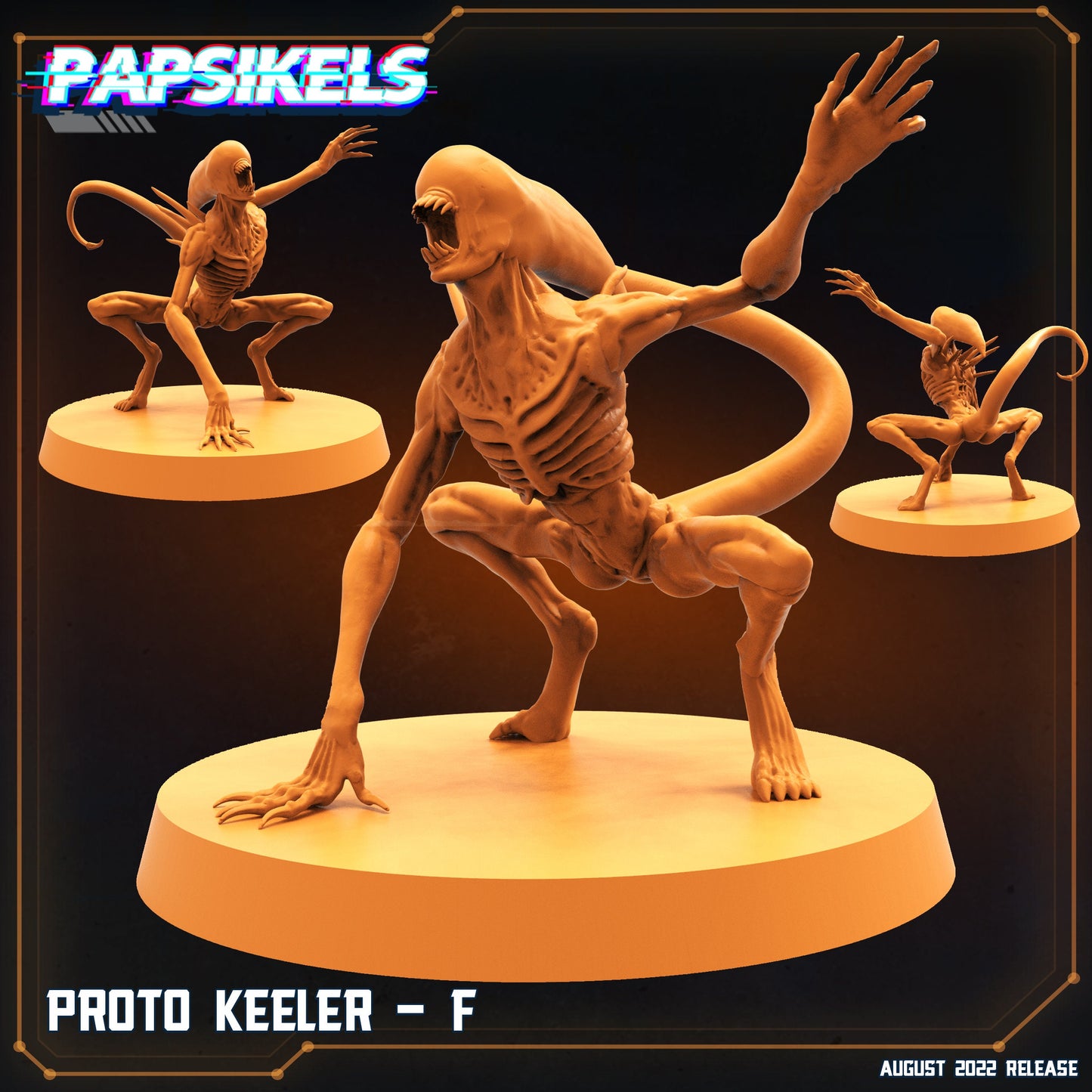 6pc Proto Keeler Set - 32mm Scale Alien Miniature | RPG | Sci fi | Law Upholders | Role Playing | DnD | Papsikel