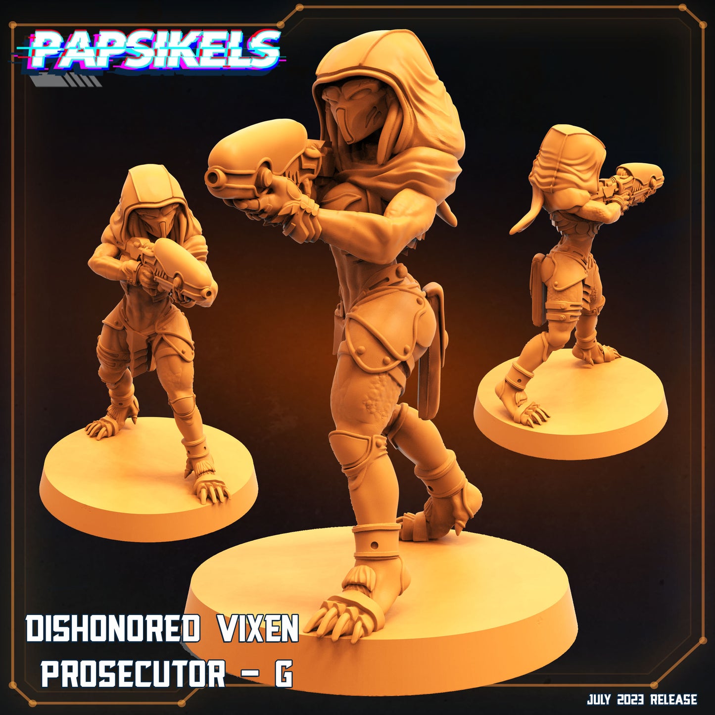7pc Dishonored Vixen Persecutor Squad - Resin 3D Print Miniature | RPG | Sci fi | Cyberpunk | Role Playing | DnD | Papsikel Xenowars