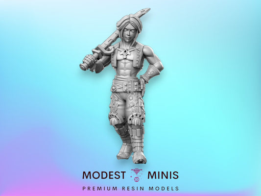 Van Swordfighter - 32mm Scale DnD Miniature | Dungeons and Dragons | JRPG Mini - RN Estudio