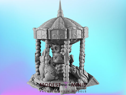 Carousel Abandoned Theme Park | 28mm - 40mm Scale | Survivor Terrain | Fantasy Scatter | Sci Fi Terrain | EC3D Badlands