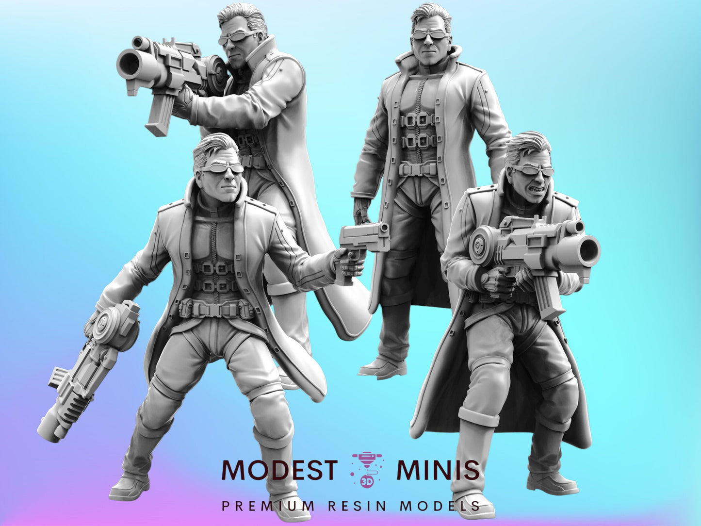 Nano Augmented Agents - Resin Cyberpunk Miniature  | Papsikels