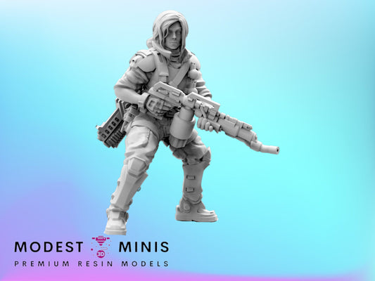 Female Marine Trissa Ravengold - 32mm Scale Alien Miniature | RPG | Sci fi | Law Upholders | Role Playing | DnD | Papsikel